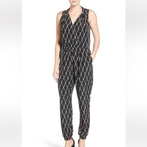 Halogen Black & White Harlequin Jumpsuit, Size Medium